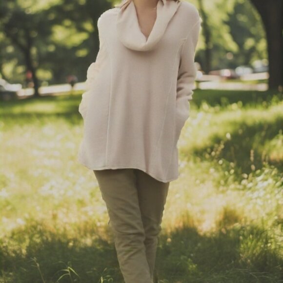 J.Jill Pale Pink Bamboo Silk Blend Lightweight‎ Cowl Neck Top XL - Picture 1 of 8